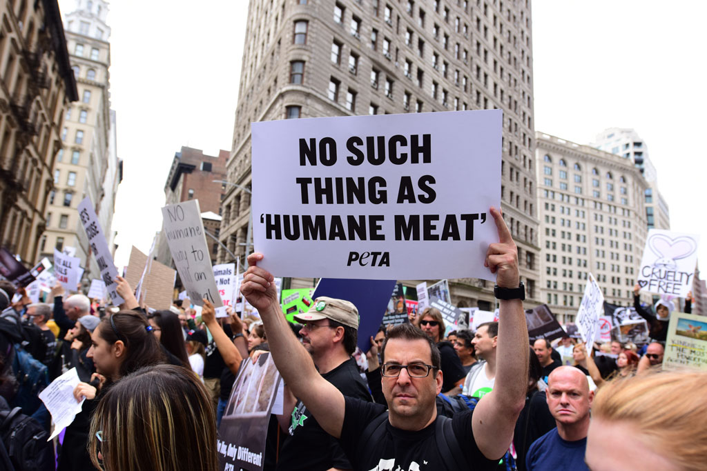 More than 1000 animal rights activists gathered for a rally & march for animal rights in Manhattan